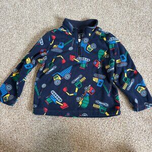 The Children’s Place toddler boys pullover fleece blue 2T construction vehicle